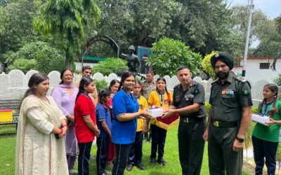 सैनिक भाइयों को राखी भेंट की