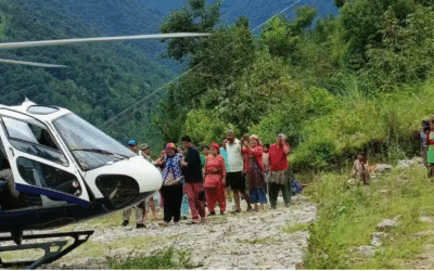 दो बीमारों को हेलीकॉप्टर से पिथौरागढ़ अस्पताल भेजा गया