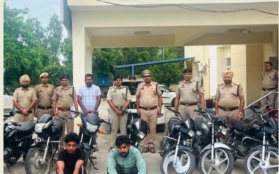 थाना नग्गल पुलिस को मिली बडी कामयाबी, अंतरराज्यीय मोटरसाइकिल चोर गिरोह के दो आरोपी काबू,दस मोटरसाइकिल बरामद
