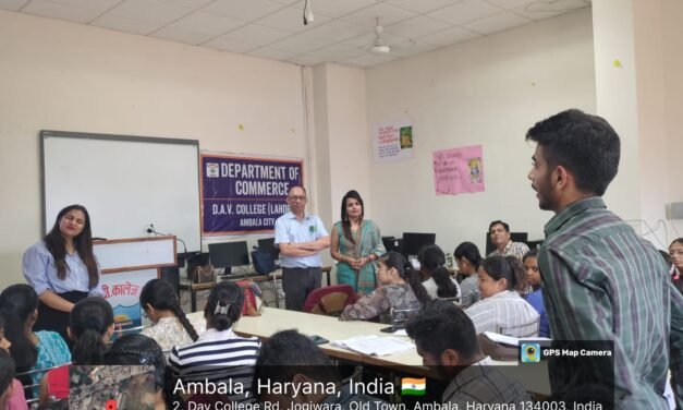 डीएवी कॉलेज अंबाला शहर के वाणिज्य विभाग द्वारा उद्यमिता पखवाड़ा आयोजित