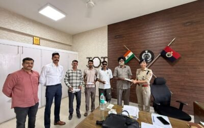 शाबश साइबर सैल अंबाला टीम: माह जुलाई-अगस्त 2025 के लगभग 05 लाख 63 हजार 358 रुपए के गुमशुदा 33 मोबाईल फोन तलाशकर सहायक पुलिस अधीक्षक अम्बाला की मौजूदगी में उनके मालिकों को लौटाए