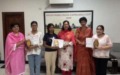 सनातन धर्म कॉलेज की छात्राओं ने शैक्षणिक और सांस्कृतिक मंचों पर दिखाया कौशल