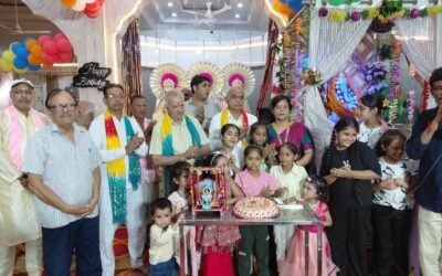 गणेश महोत्सव मे धूमधाम से मनाई राधा अष्टमी,कन्याओ से कटवाया केक*