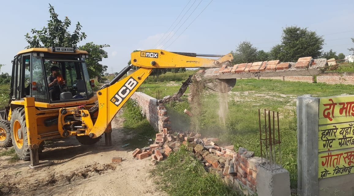 समालखा मे फिर चला डीटीपी का बुलडोज़र,35 एकड मे फैली 5 अवैध कालोनियो को किया जमींदोज