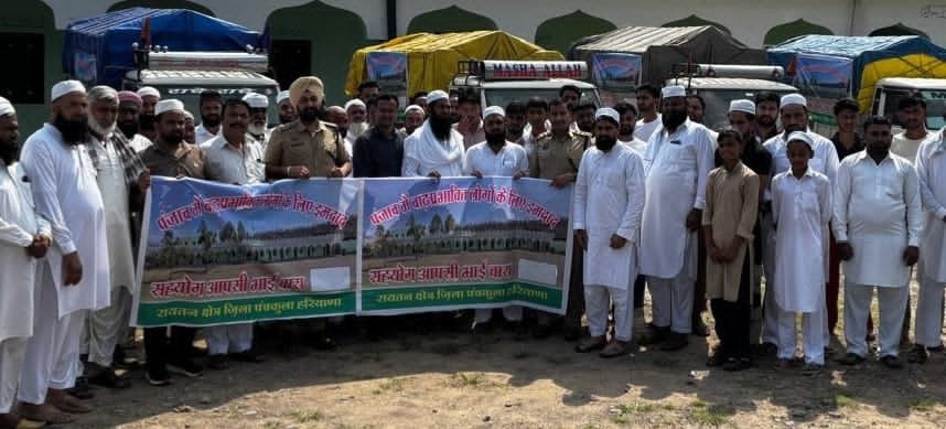 बाढ़ पीड़ित पंजाब के लिए अम्बवाला कोटियां से राहत सामग्री रवाना