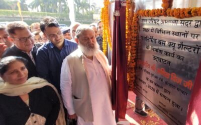 परिवहन मंत्री अनिल विज ने नए बस क्यू शेल्टर का किया उद्घाटन