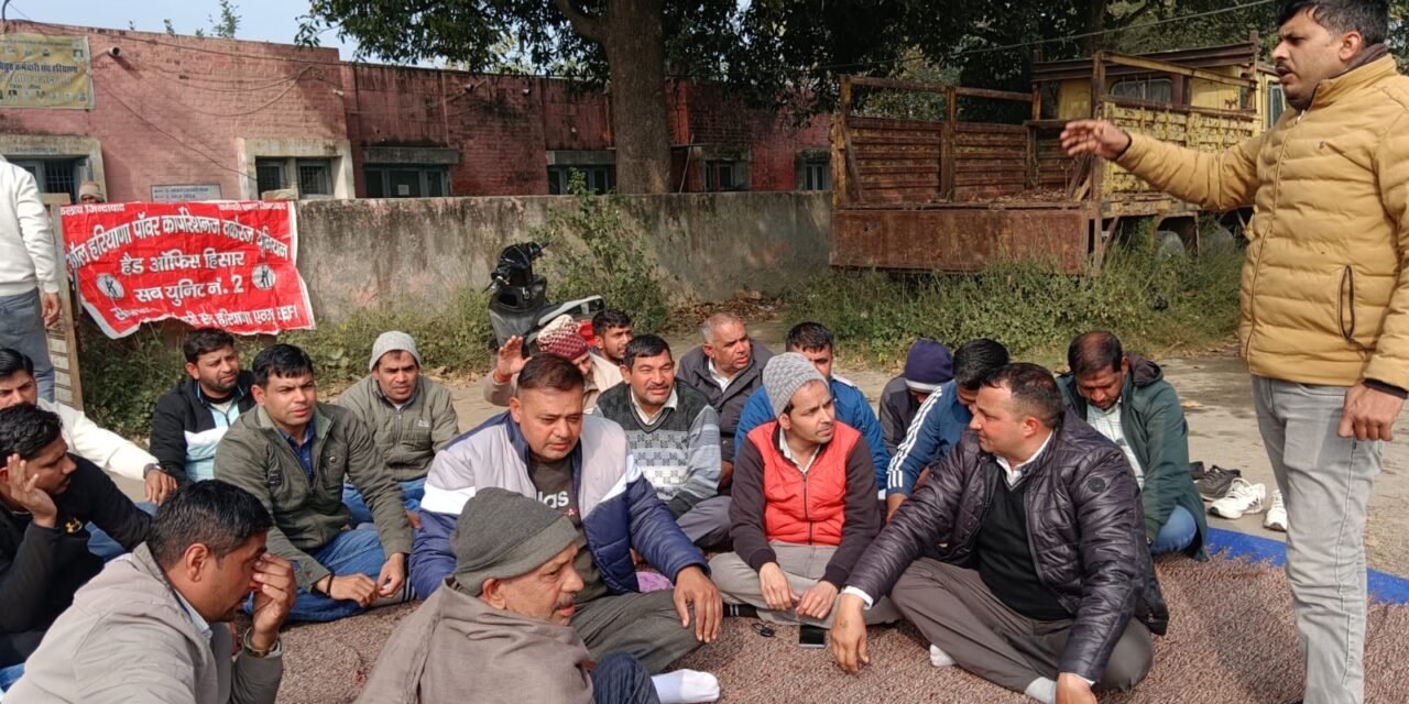 ऑनलाइन ट्रांसफर पॉलिसी के विरोध में बिजली कर्मियों की सांकेतिक भूख हड़ताल, ज्ञापन सौंपा