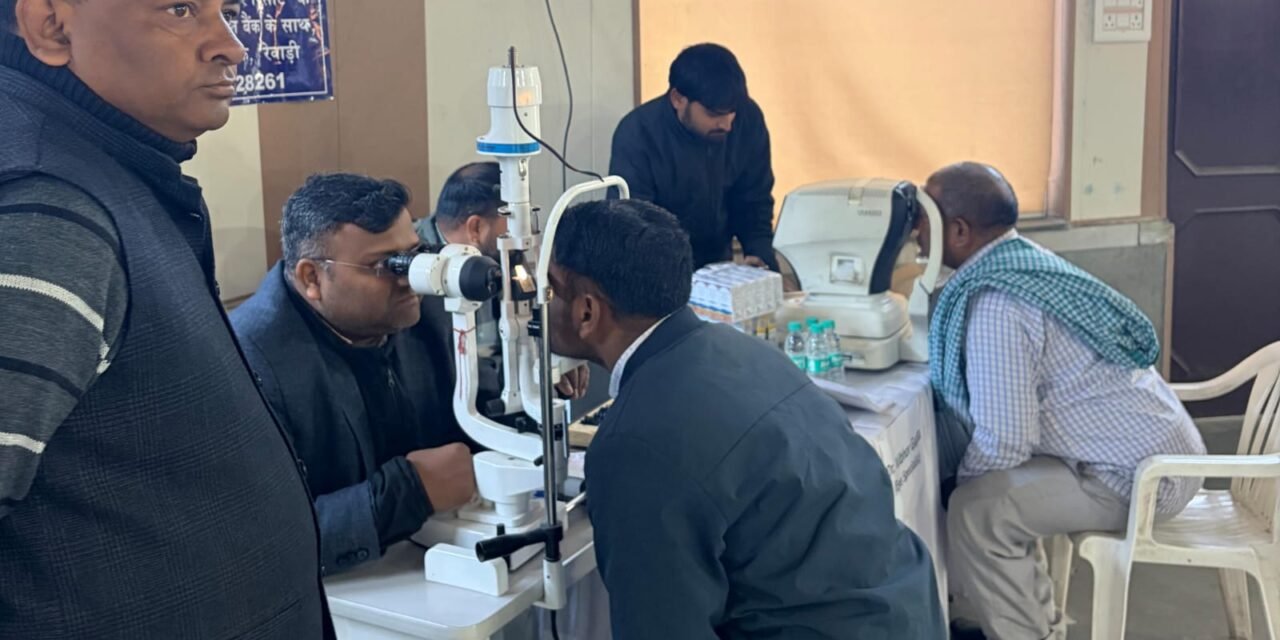 स्व. श्यामसुंदर सिंहल की पुण्यतिथि पर लायंस क्लब रेवाड़ी ने लगाया स्वास्थ्य जांच शिविर