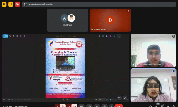 सनातन धर्म कॉलेज अंबाला कैंट में एआई पर ऑनलाइन कार्यशाला आयोजित