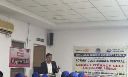 अंबाला में जल प्रदूषण और स्वच्छ पेयजल अधिकारों पर जागरूकता सत्र आयोजित