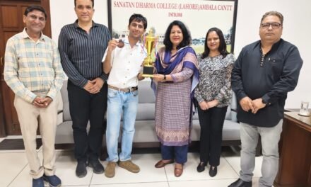 एसडी कॉलेज अंबाला के छात्र निर्माण ने राष्ट्रीय शूटिंग चैंपियनशिप में जीता कांस्य पदक