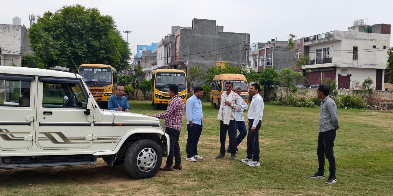 जींद में स्कूली बसों की जांच अभियान, 27 बसों में सभी मानक पूरे मिले