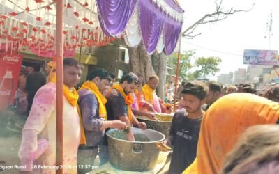 नंद गांव में रंगीली लठमार होली पर मित्तल परिवार का विशाल भंडारा